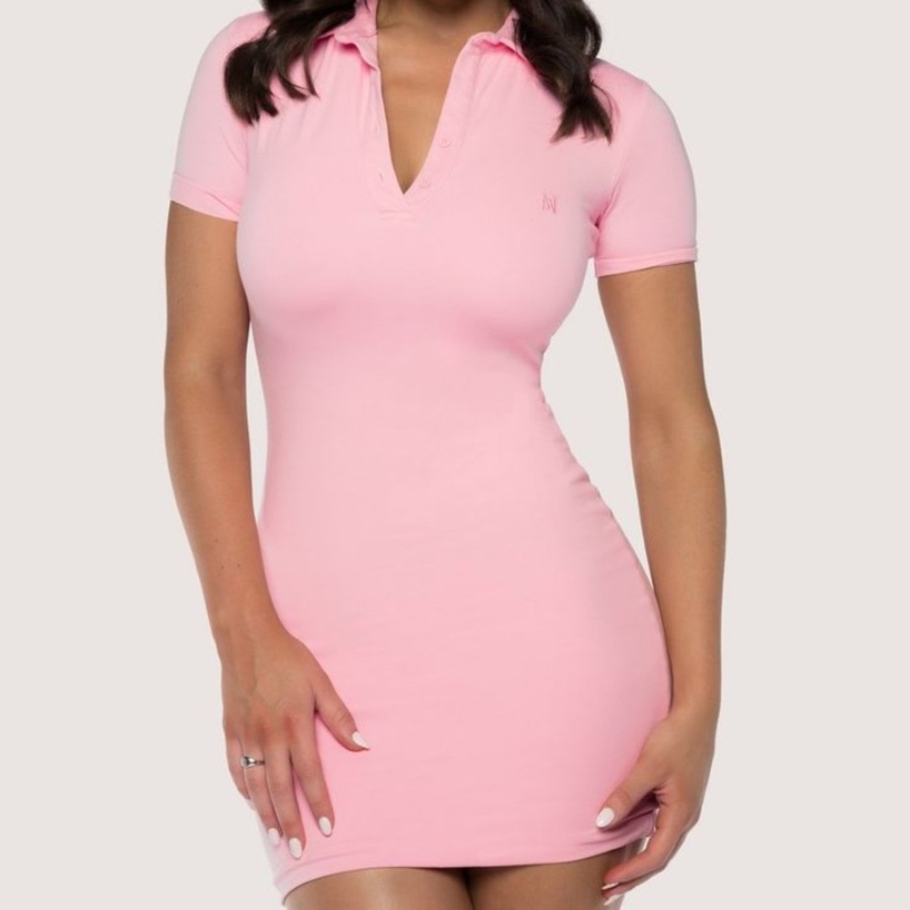 Meshki Monroe Pink Collared tennis dress